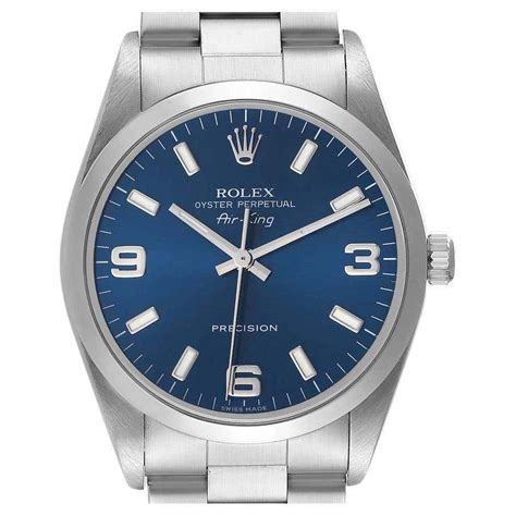 Rolex Air King Silver Dial Smooth Bezel Steel Mens Watch 14000 For