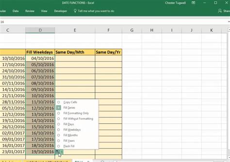 Auto-fill Dates Across Multiple Worksheets