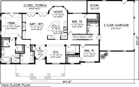 Country Style House Plan 3 Beds 2 Baths 2016 Sqft Plan 70 1050