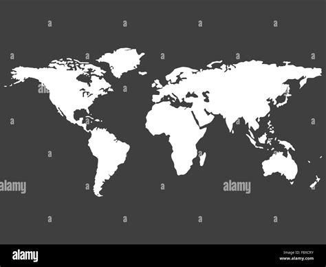 White World Map Isolated On Gray Background Stock Photo Alamy