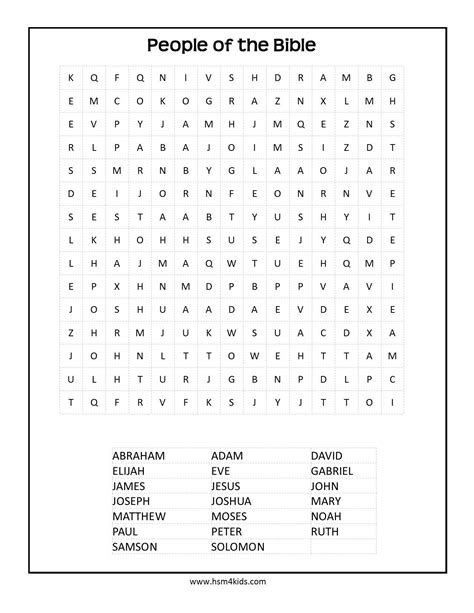 Free Printable Childrens Bible Word Search Puzzles Free Templates