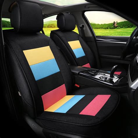 7pcs universal automobiles seat covers wearable breathable linen fabric car seat cover car
