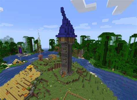 Made A Wiz Tower To House My Enchanting Table Rminecraft