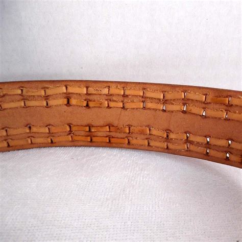 Size 34 86 Cm Tan Hand Tooled Laced Leather Belt Strap 1 58 Inch 42
