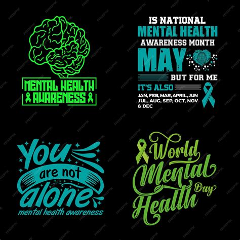 Premium Vector Mental Health Awareness T Shirt Design Bundle Print