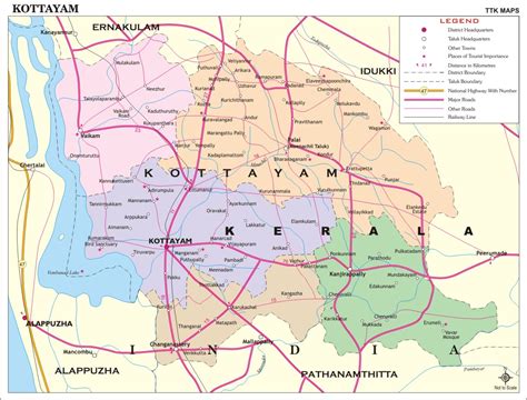 The state is divided into 14 official districts. Kottayam District Map, Kerala District Map with important places of Kottayam @ NewKerala.Com, India