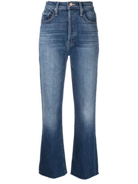 Mother High Rise Straight Leg Jeans Farfetch