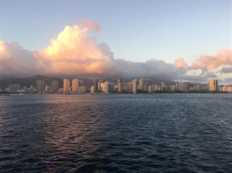 Honolulu Skyline At Sunset Pics