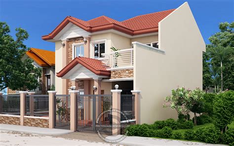 Andres Two Storey House With Firewall Pinoy House Designs Pinoy