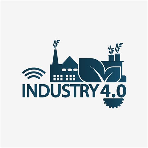 Industria 40 Icono Logotipo De Fábrica Concepto De Tecnología
