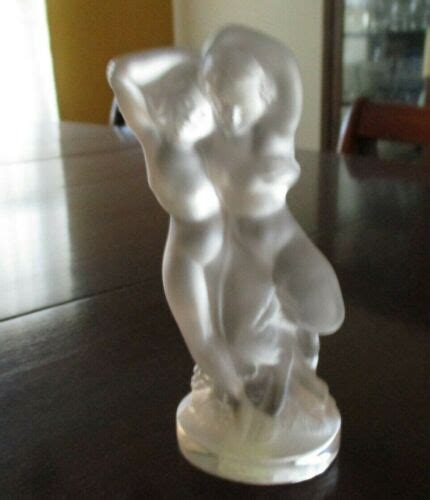 Lalique France Crystal Le Faune Nude Dancing Lovers Signed Mint