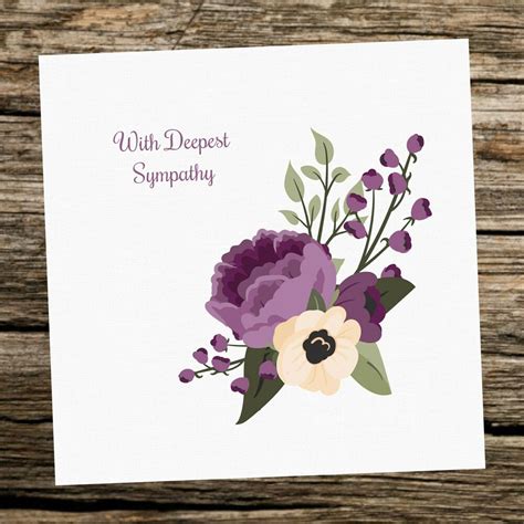 Sympathy card language image 0 sympathy card language examples. Handmade Deepest Sympathy / Condolence Card - Purple Flower Bouquet | eBay