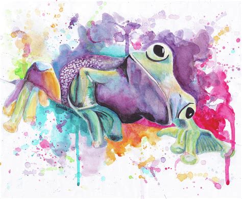 Watercolor Tree Frog Painting By Gretchen Valencic