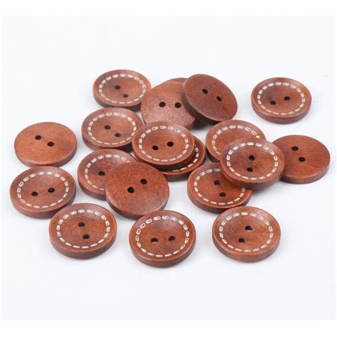 Brown Round Wooden Round Buttons Sewing Craft Scrapbooking Diy Home