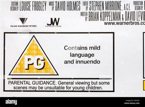 Pg Rating Classification On Hd Dvd Case Contains Mild Language And