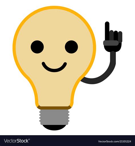 Isolated Lightbulb Emoticon Royalty Free Vector Image