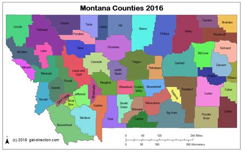 Montana State Map With Counties Map
