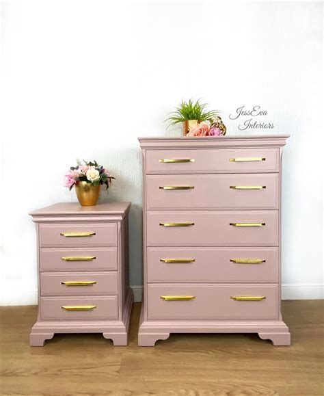 Buy bedside tables in white or black to stock all your belongings keeping the best style. Stag Chest Of Drawers and Bedside Table painted in dusty ...