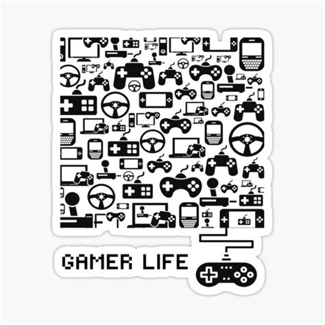 Gamer Life Pattern Gaming Essentials Sticker For Sale By Ap