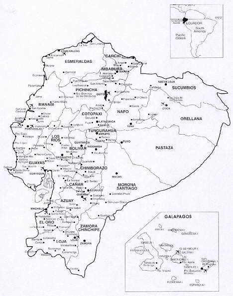 Mapa Del Ecuador Con Sus Provincias Y Capitales Para Colorear