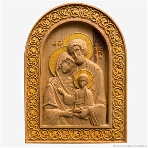 Икона Православная резная Святое Семейство купить в интернет магазине