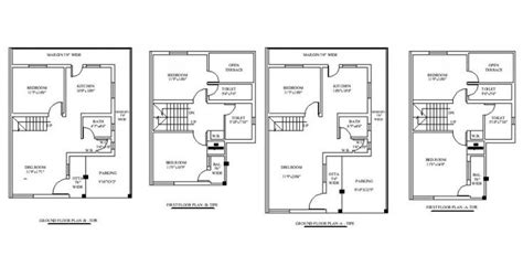 Residential House Working Plan Drawing In Autocad Format Autocad Residential House Floor Plans