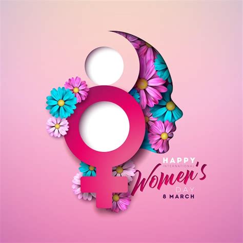 Premium Vector March Womens Day Illustration With Spring Colorful