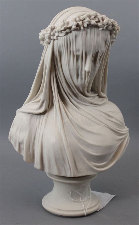 Antique Authentic Antonio Frilli Italian Marble Sculpture Veiled Woman