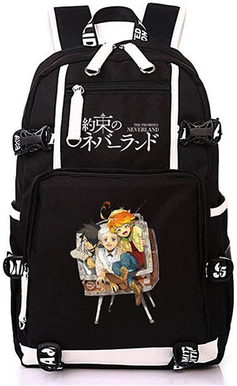 Tps Japanse Anime The Promised Neverland Print Backpack Cartoon Laptop