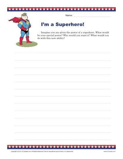 Logic reigns when evaluating your fifth grader's informative writing. I'm a Superhero | Writing prompts funny, Fun writing prompts, Writing lessons