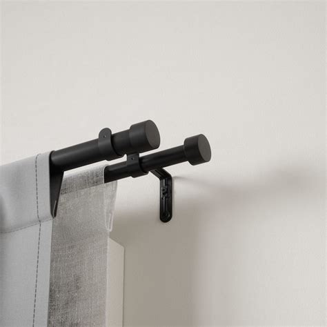 Umbra Cappa Stainless Steel Double Curtain Rod Black Finish 66 To