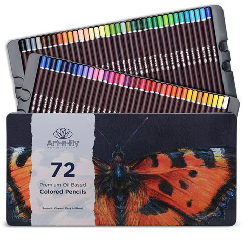 72 Oil Based Color Pencils For Drawing And Illustration Art N Fly