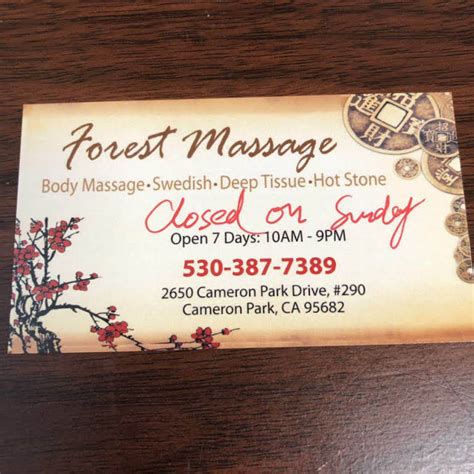 Forest Massage Massage Therapist In Cameron Park