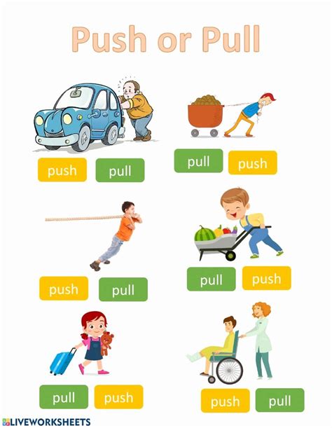Push And Pull Kindergarten Worksheet