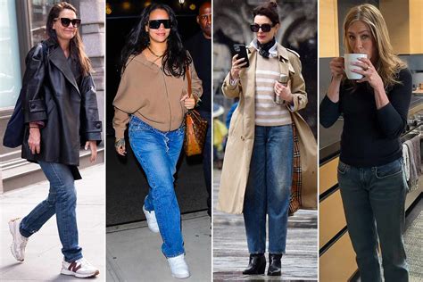 Anne Hathaway Jennifer Aniston And More Celebs Wear Straight Leg Jeans