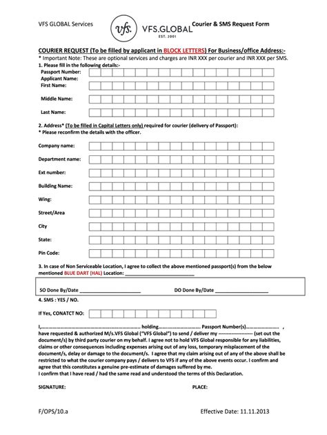 Vfs Global Request Form Fill Online Printable Fillable Blank