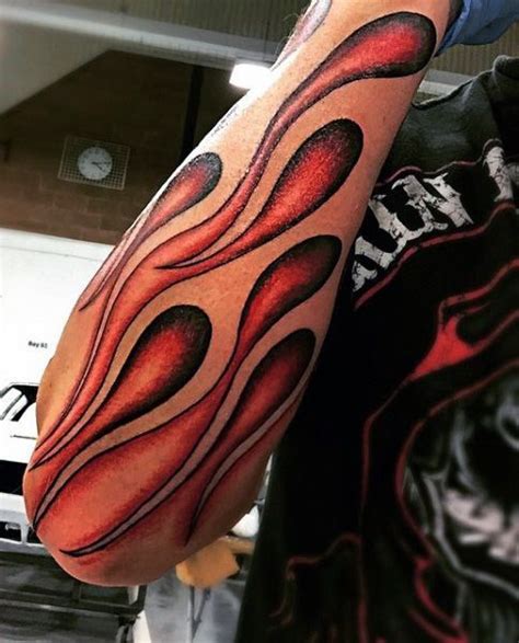 Unique Flames Tattoo On Arm Sleeve Flame Tattoos Wrist Tattoos Fire