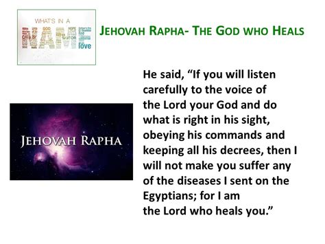 Jehovah Rapha The God Who Heals Godstone Baptist Church