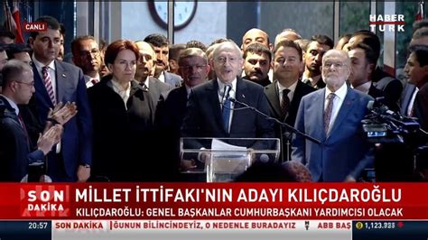 Son Dakİka Altılı Masanın Cumhurbaşkanı Adayı Kemal Kılıçdaroğlu Video