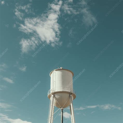 A White Painted Water Tower In Montana Stock Image F0086366
