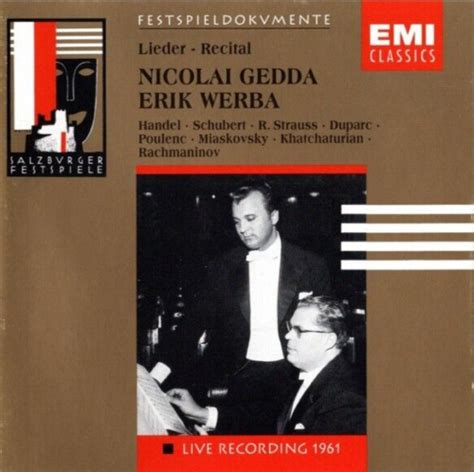 Nicolai Gedda Lieder Recital Salzburg Festival 1961 Emi Classics Cd New Sealed 724356535220 Ebay