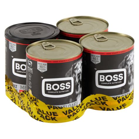 Made with 2 meats in the usa! Boss Dog Food Value Pack 4 x 820g Can | Wet Cat Food | Pet ...
