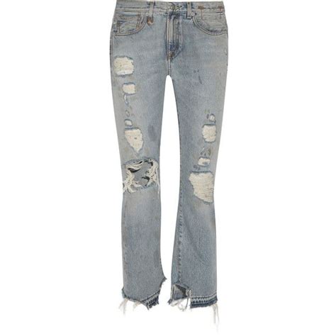 R13 Bowie Distressed High Rise Straight Leg Jeans 560 Liked On