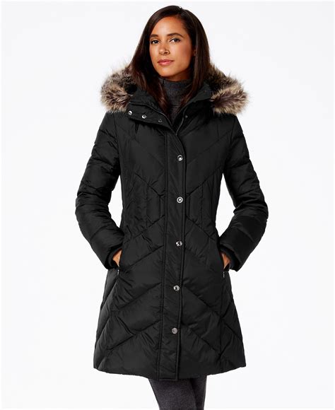 London Fog Faux Fur Trim Down Coat Coats Women Macy S Coats For Women Coat Sale Woman