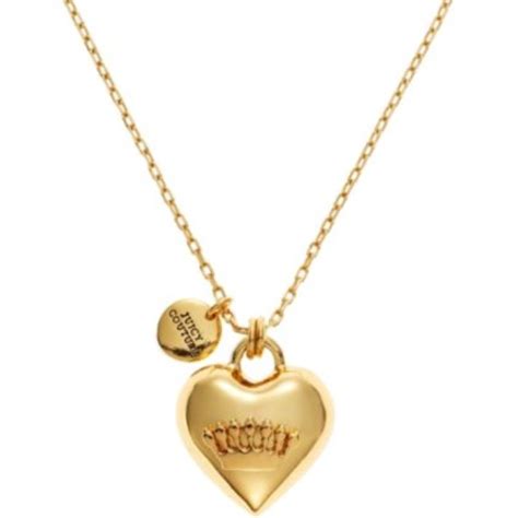 Gold Puffed Heart Juicy Couture Necklace Puffed Heart Heart Pendant