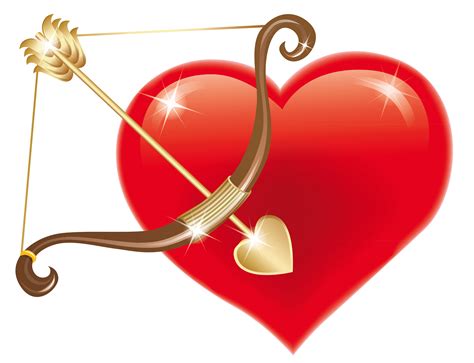 Red Heart With Cupid Bow Png Clipart Picture Valentine Heart Card