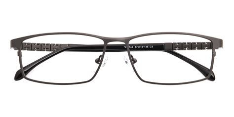 Mens Rectangle Eyeglasses Full Frame Titanium Gunmetal Ft0171