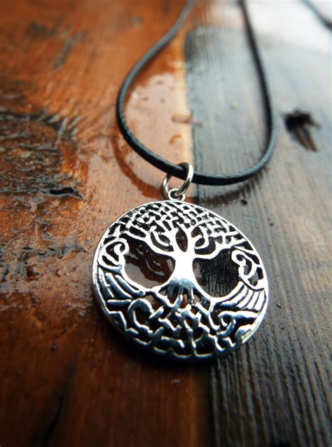 Tree of Life Pendant Silver Protection Handmade Celtic Sterling 925 Necklace Gothic Dark Jewelry ...