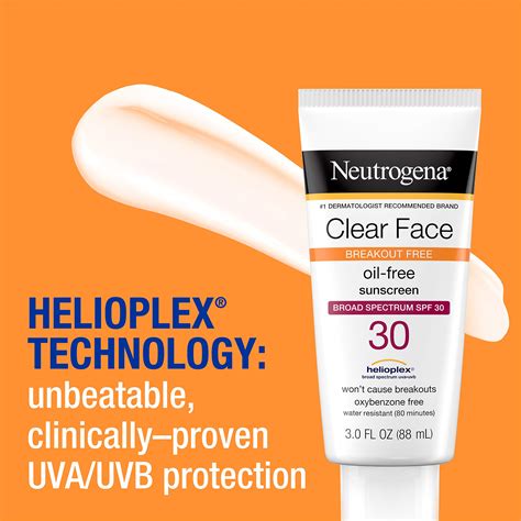 Neutrogena Clear Face Liquid Sunscreen For Acne Prone Skin Broad