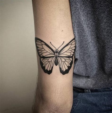 Black Butterfly Tattoo On Elbow Black Butterfly Tattoo Butterfly